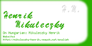 henrik mikuleczky business card